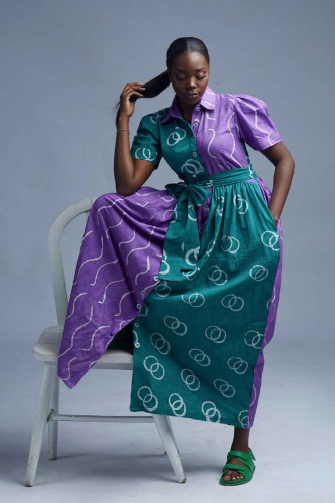 Asake Dress - Green and Purple - dresses - baby