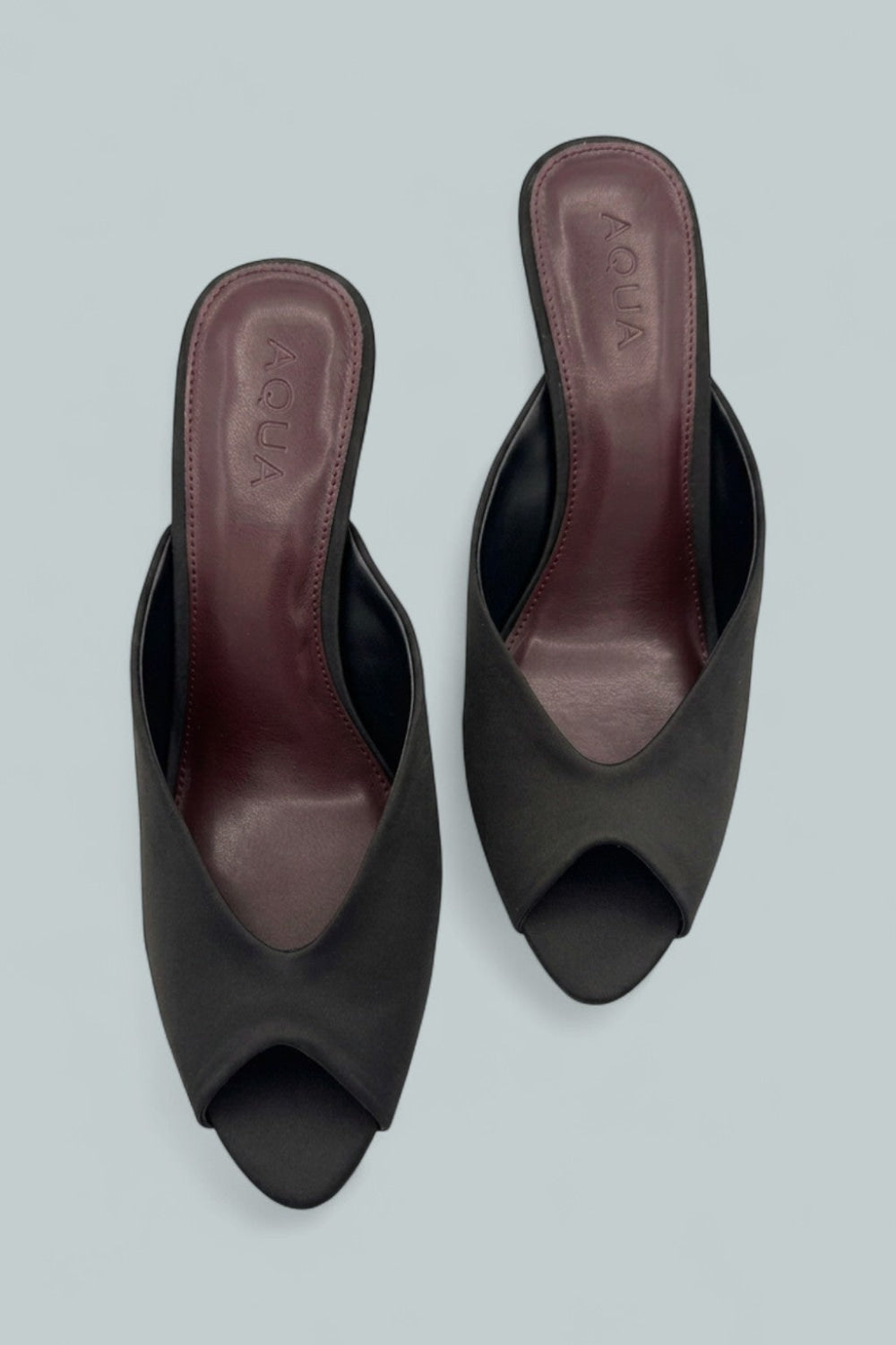Astra Wedge Pumps - Black Satin - 9.5 - Sandal