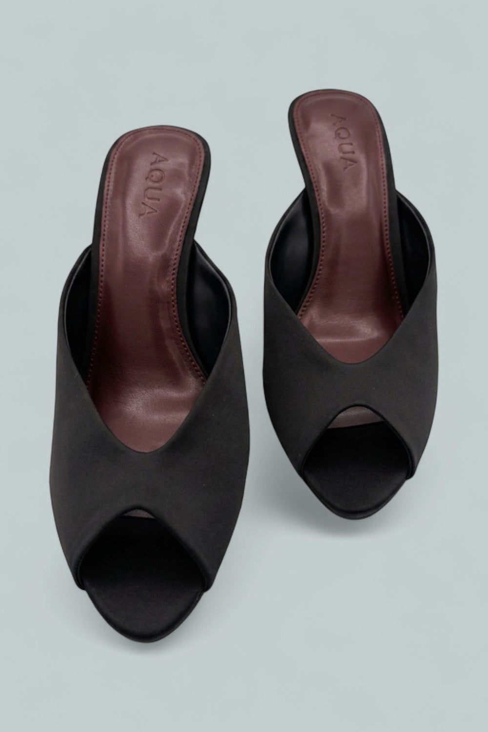 Astra Wedge Pumps - Black Satin - 9.5 - Sandal