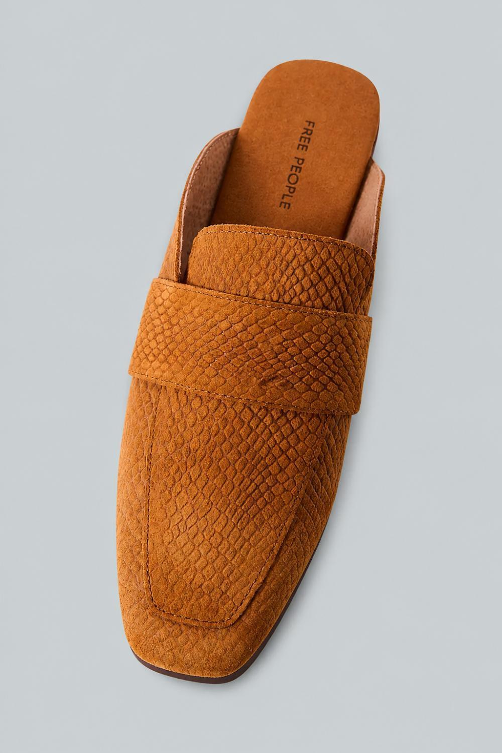 At Ease Embossed Loafers - Tan Suede - US 8 - Mules