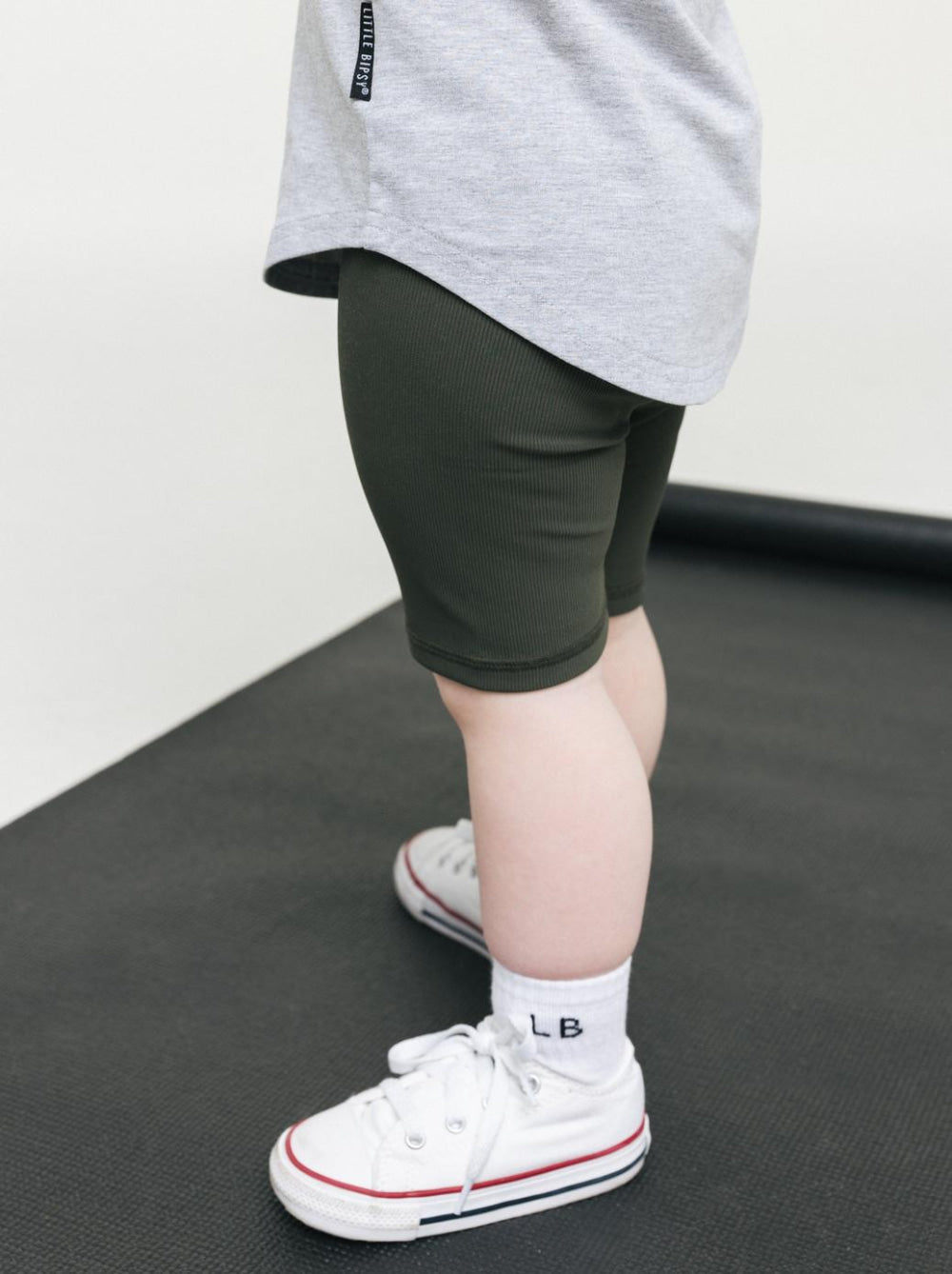 Athletic Ribbed Biker Short - Forest - Shorts