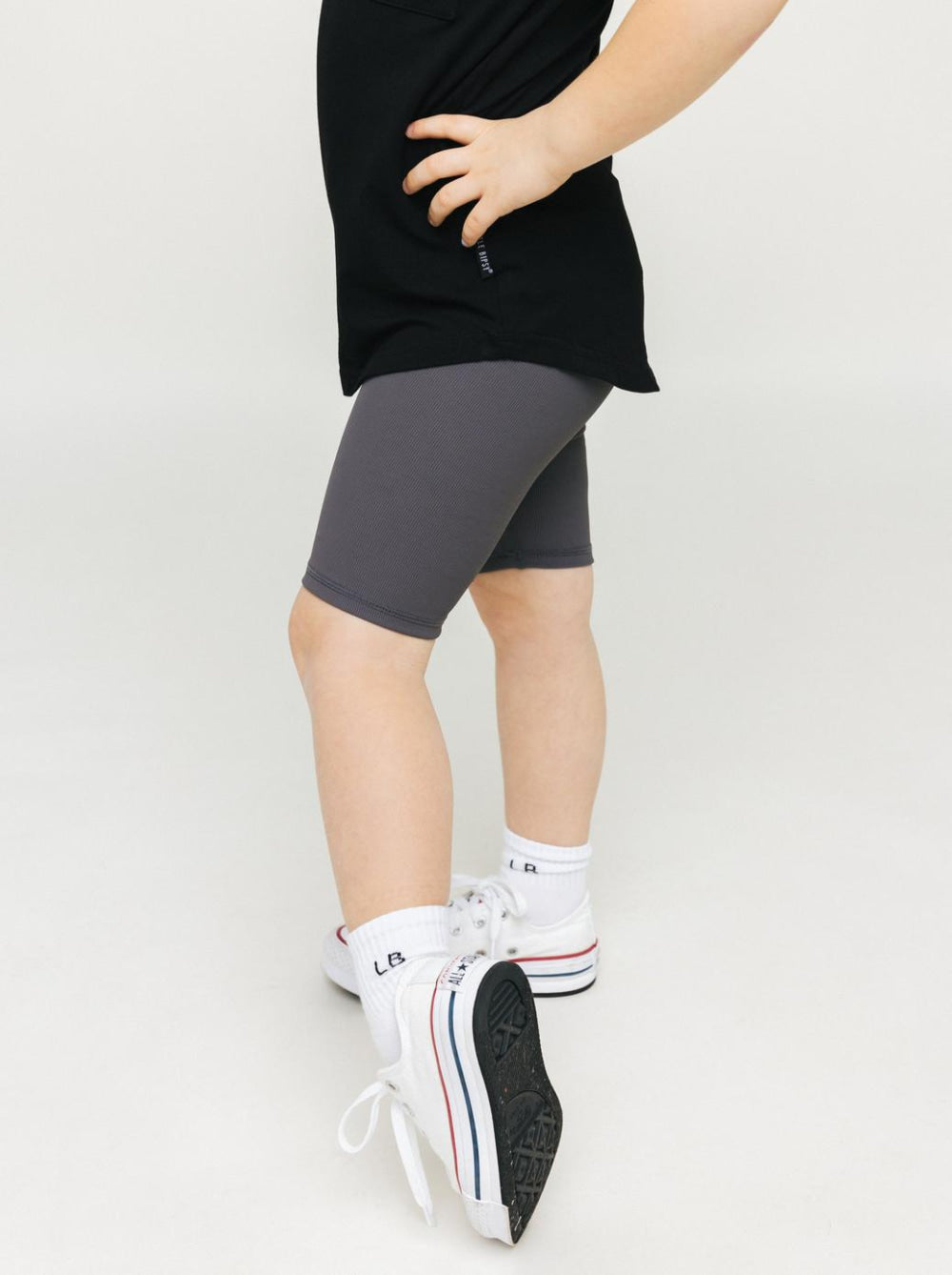 Athletic Ribbed Biker Short - Grey - Shorts