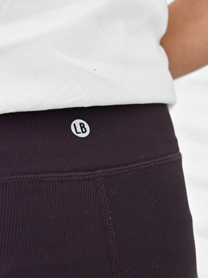 Athletic Ribbed Biker Short - Plum - Shorts
