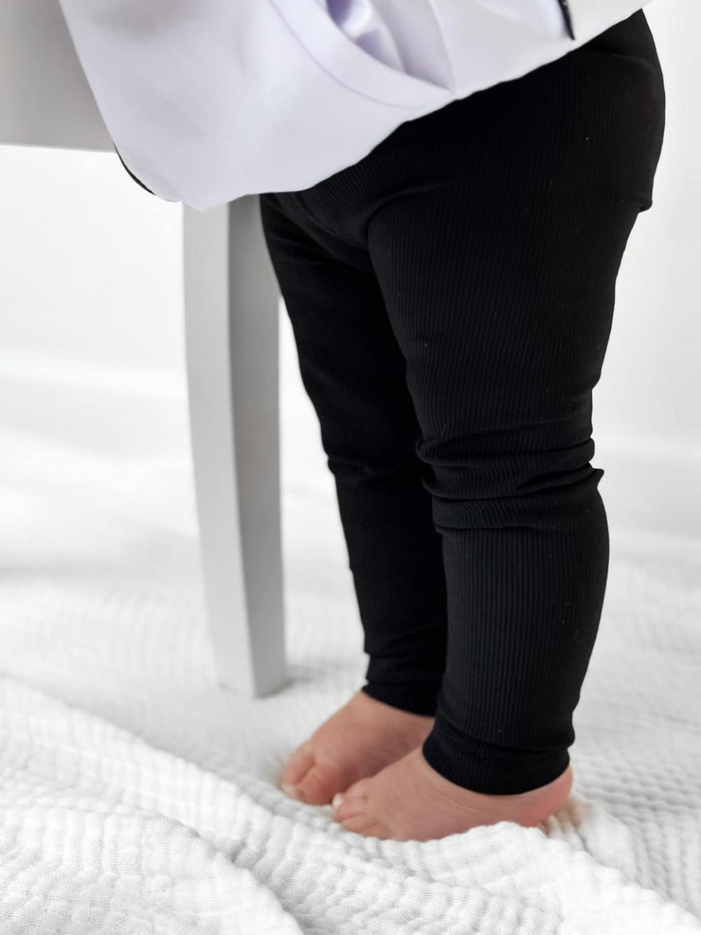 Athletic Ribbed Legging - Black - Leggings