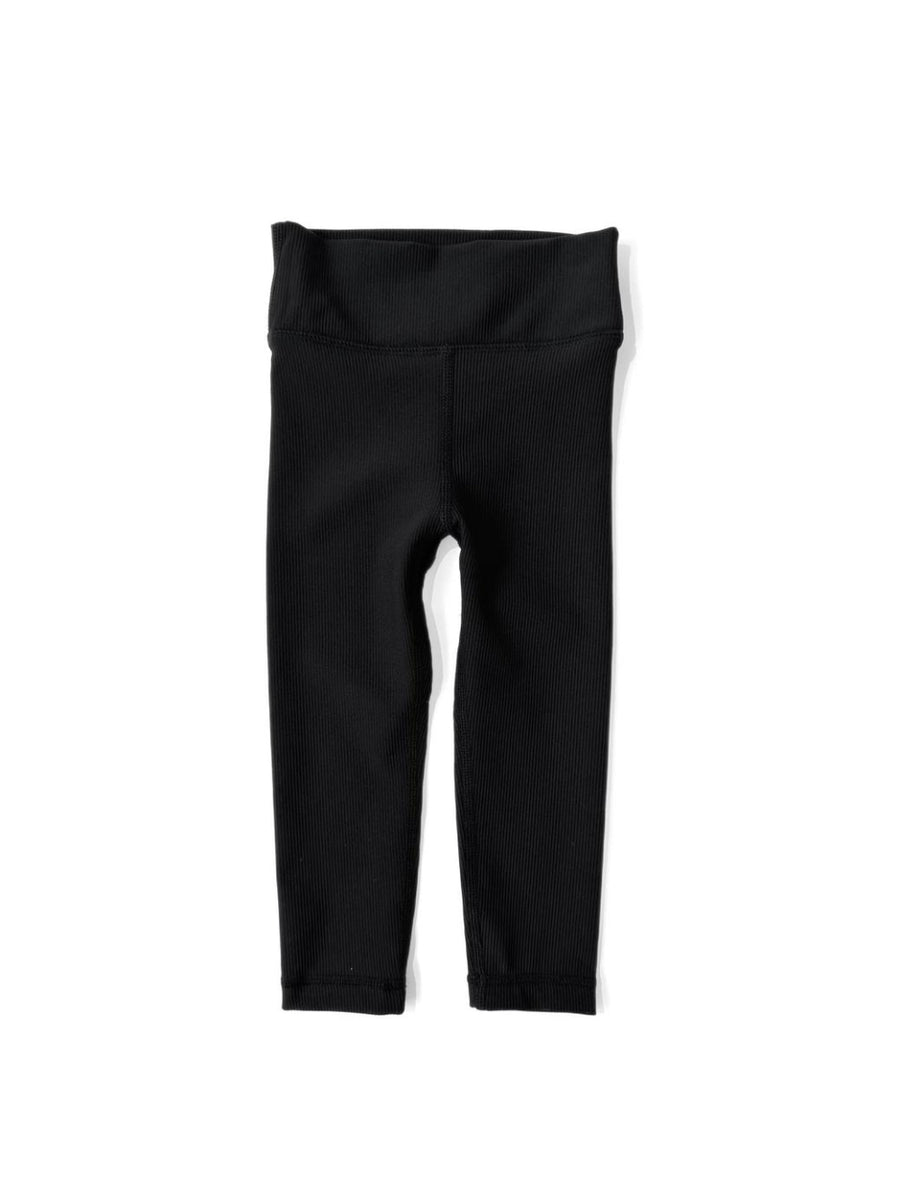 Athletic Ribbed Legging - Black - Leggings