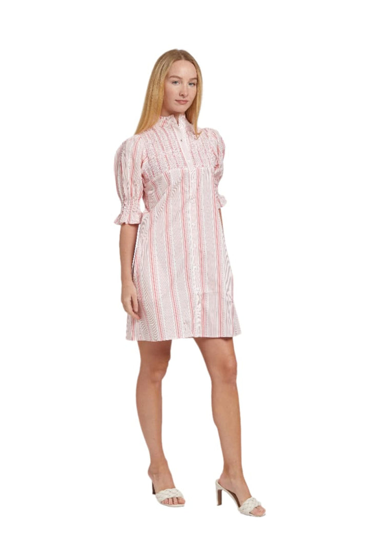 Aubrey Dress - Pink Stripe Dot - Dresses