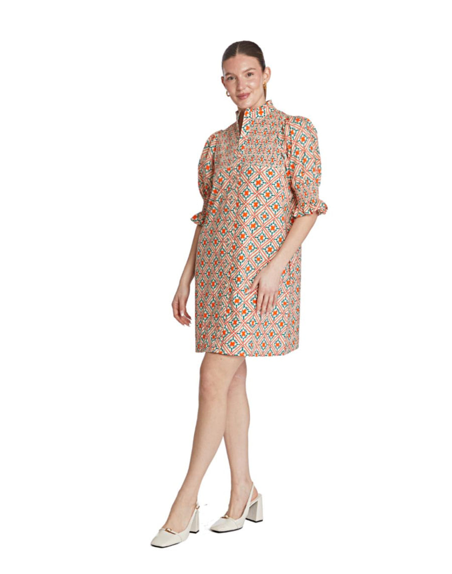 Aubrey Smocked Dress - Orange Tile - Dresses