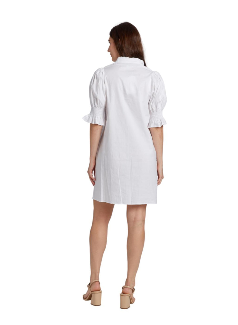 Aubrey Smocked Dress - White - Dresses