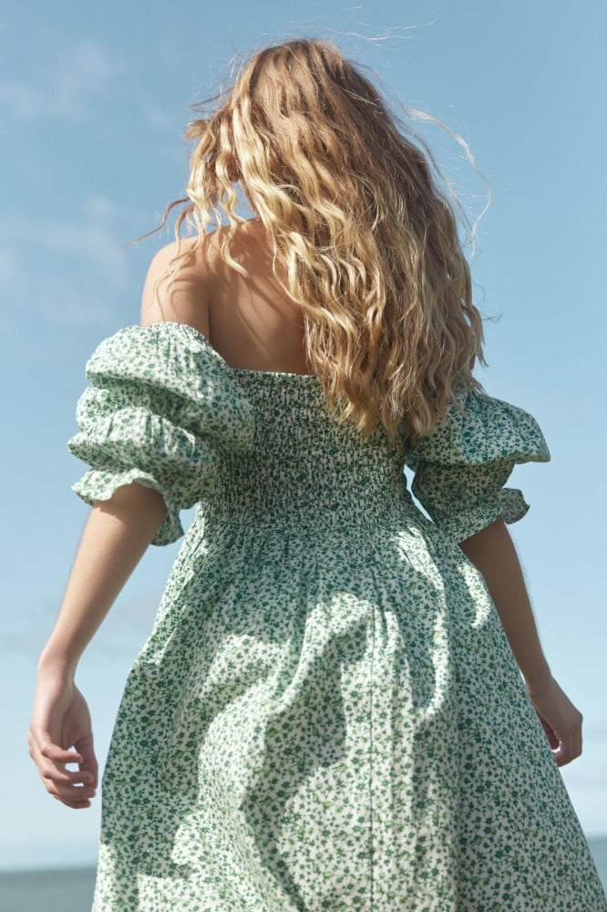 Audra Dress - Ivory/Grassy Knoll Ditsy Floral - FINAL SALE - Dresses