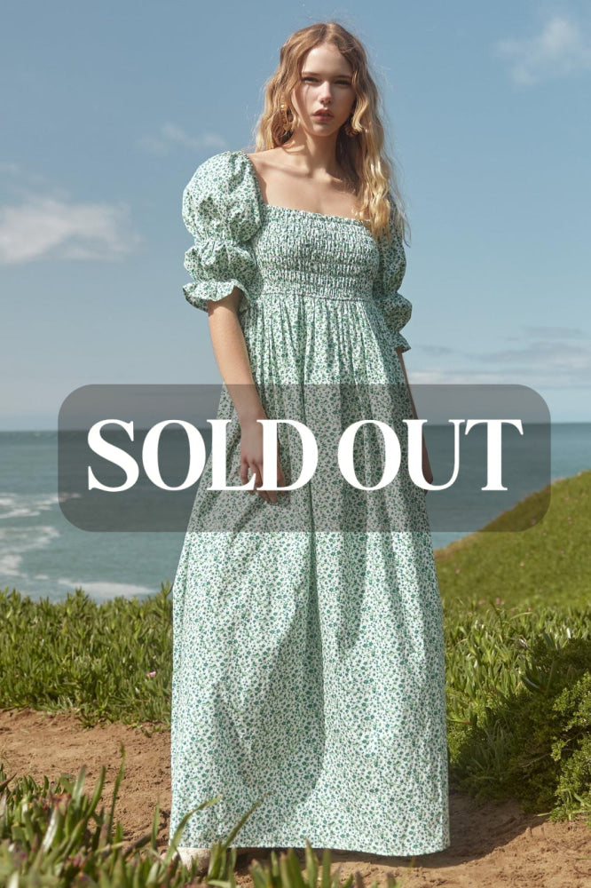 Audra Dress - Ivory/Grassy Knoll Ditsy Floral - FINAL SALE - Dresses
