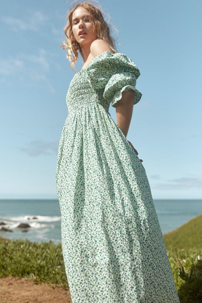 Audra Dress - Ivory/Grassy Knoll Ditsy Floral - FINAL SALE - Dresses