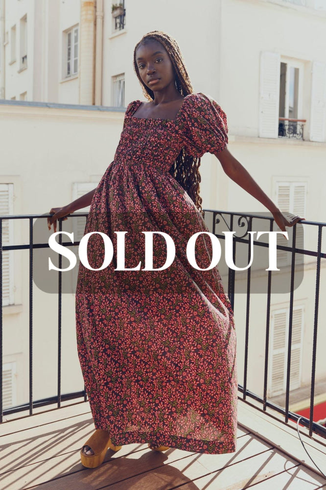 Aurora Puff Sleeve Maxi Dress - Faded Onyx/Light Ruby Floral - FINAL SALE - Dresses