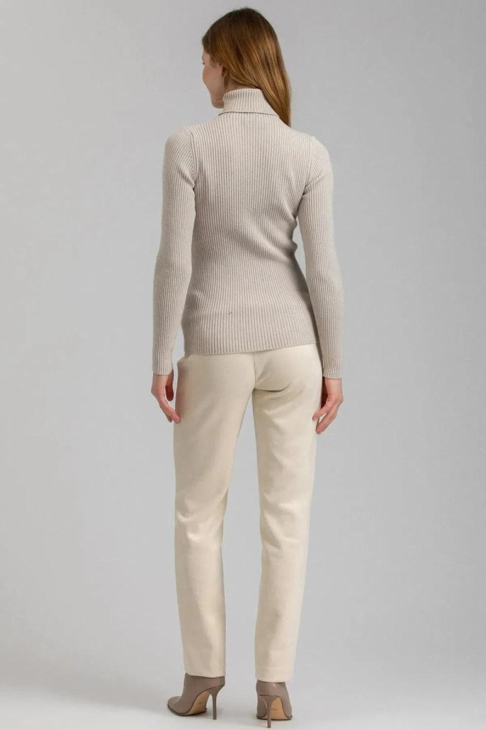 AURORA Ribbed Maternity Turtleneck - Chalk - Turtleneck