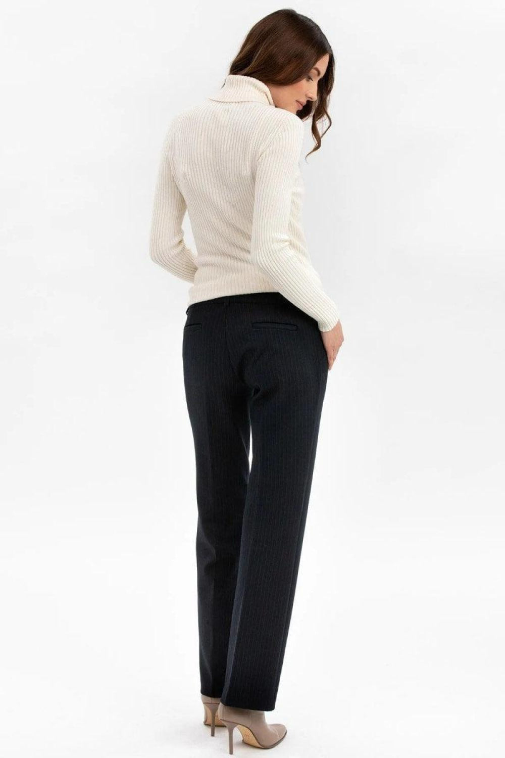 AURORA Ribbed Maternity Turtleneck - Cream White - XS - Turtleneck
