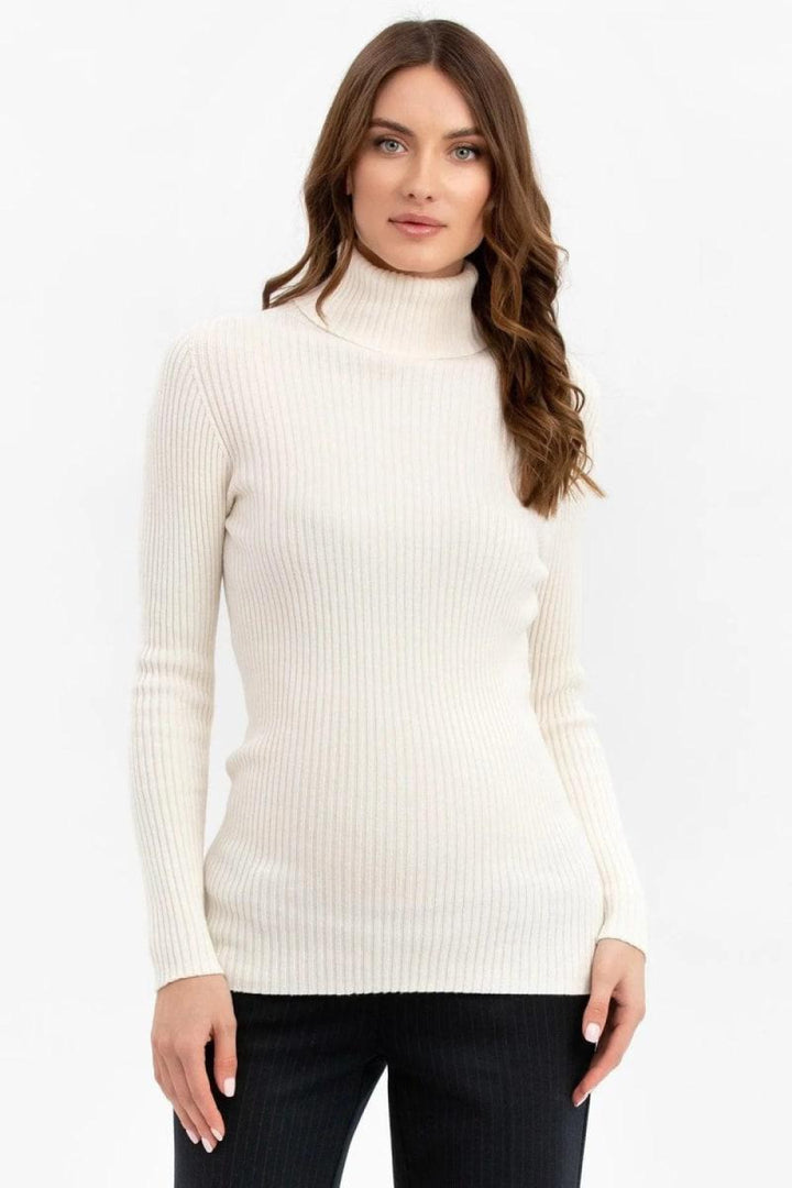 AURORA Ribbed Maternity Turtleneck - Cream White - XS - Turtleneck