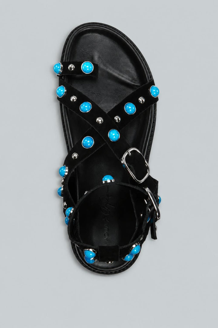 Ava Phillippe Women’s Jazzy Embellished Sandals Exclusive - Black Suede - 8 - Sandal