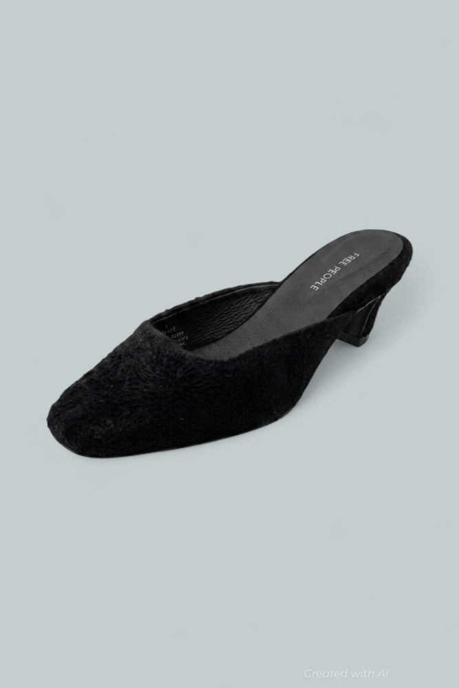 Avenue Mules - Black Hairy Suede - 8 - Mules