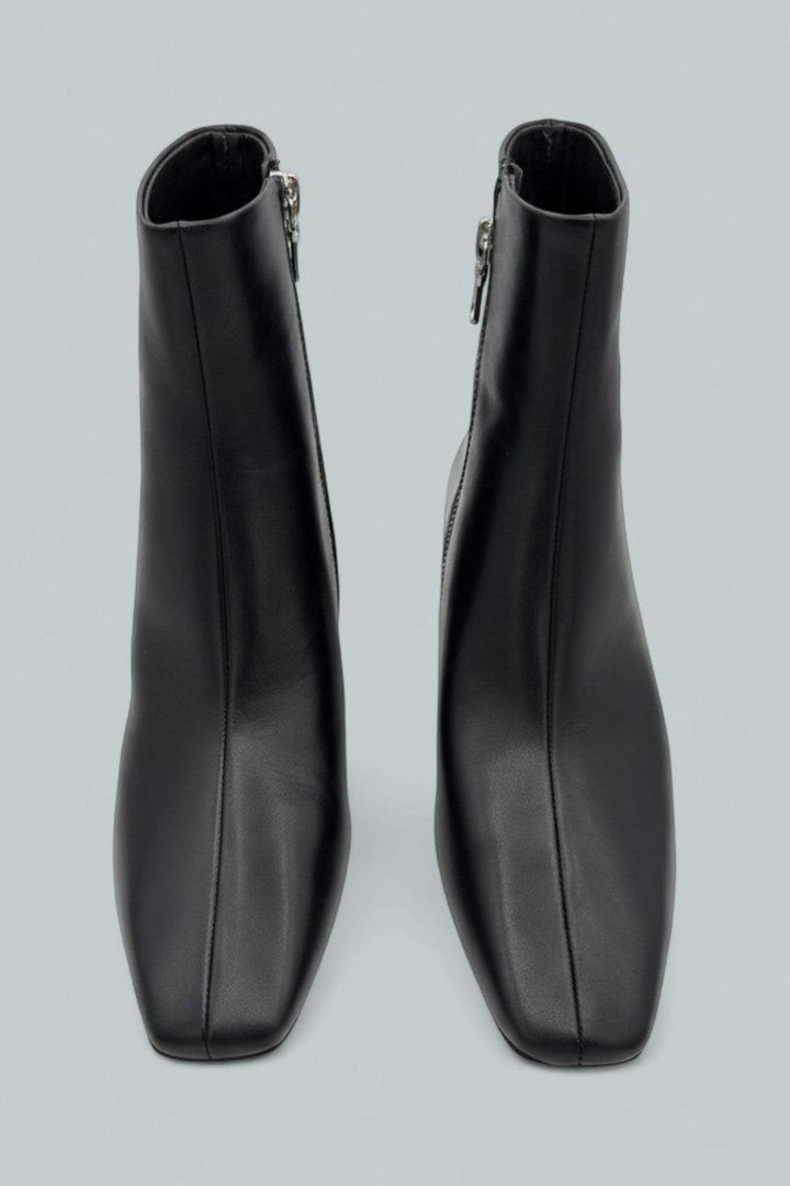 Avery Zip Leather Ankle Boots - Black - 7 - Boots