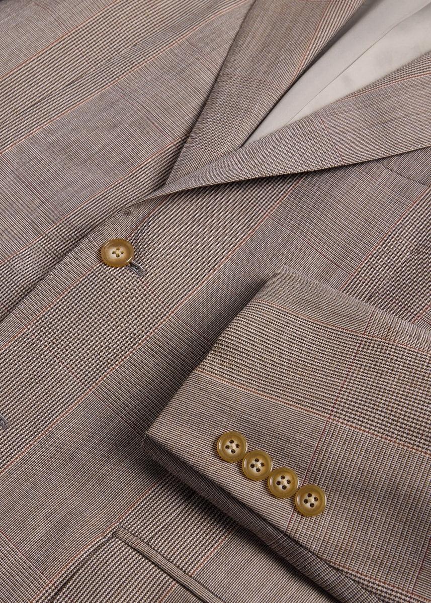 Wool Plaid Suit - Brown - Suit