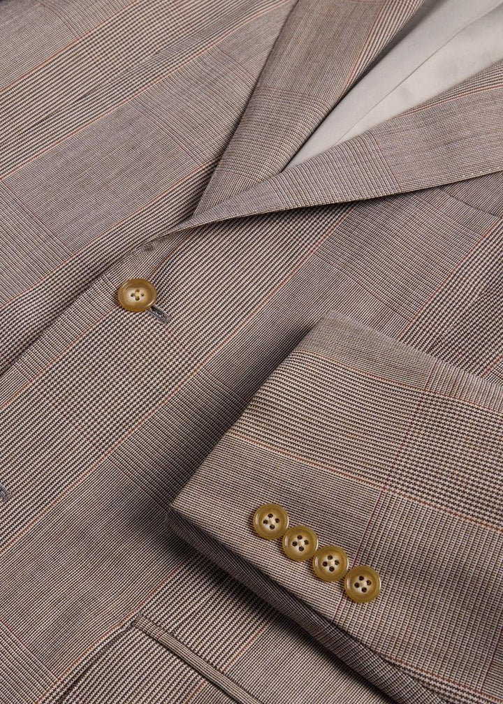 Wool Plaid Suit - Brown - Suit