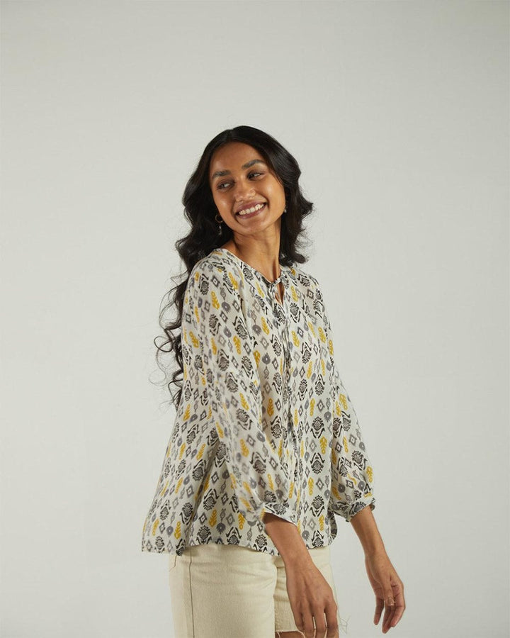 A Summer Escape Top - Ikat Gardens