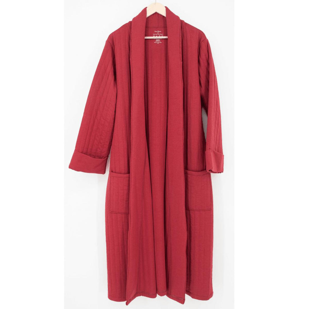 French Terry Housecoat - Rhubarb Red