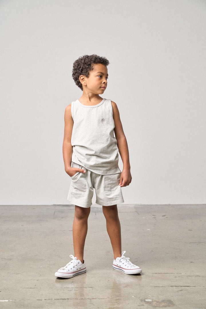 Palm Jersey Tank - Light Heather Grey
