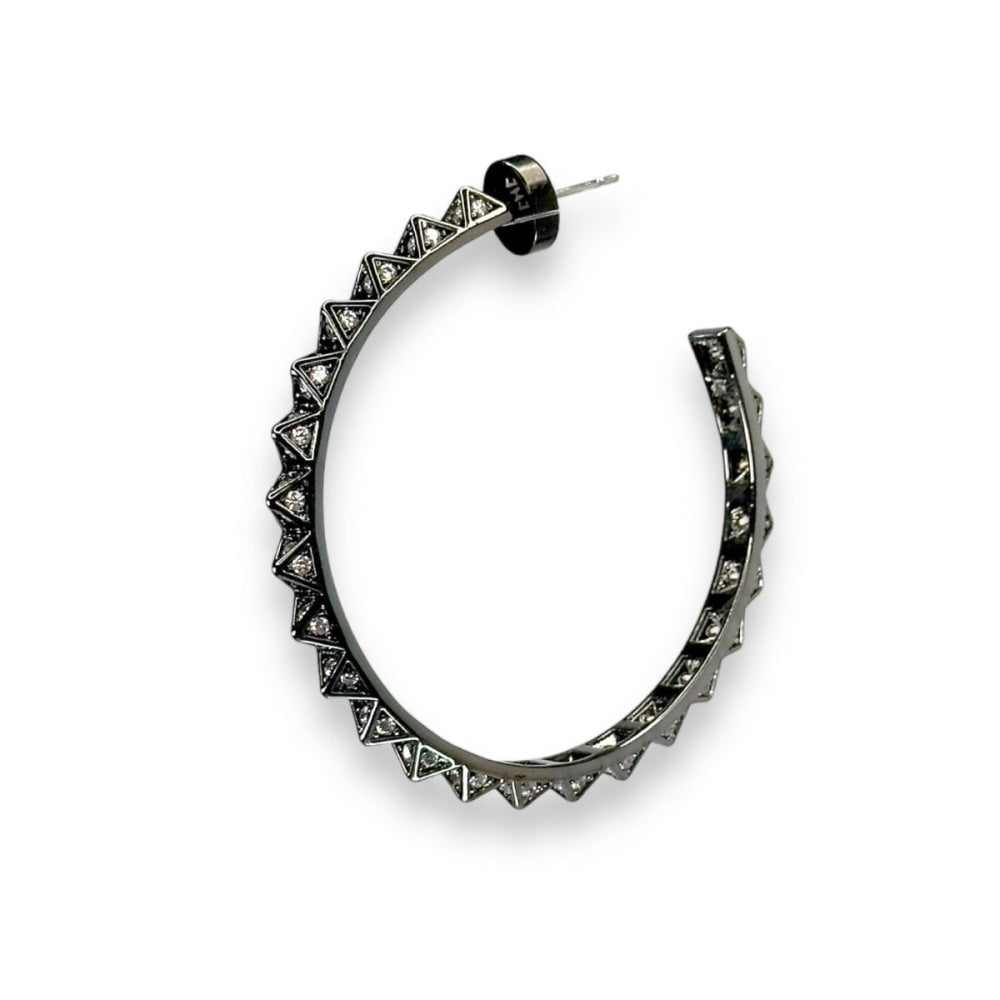Ayla Hoop Earrings - Black Rhodium - One Size - Earrings