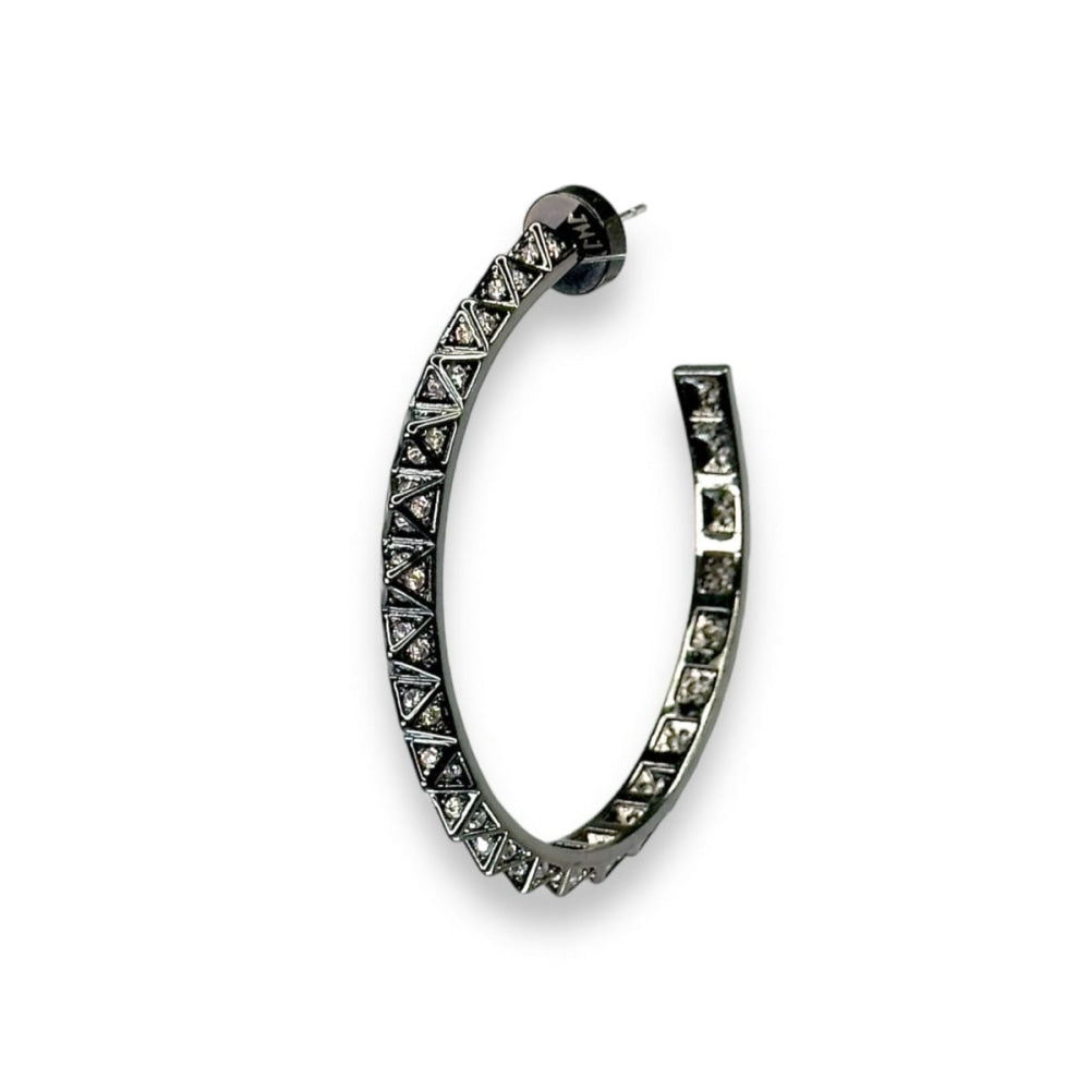 Ayla Hoop Earrings - Black Rhodium - One Size - Earrings