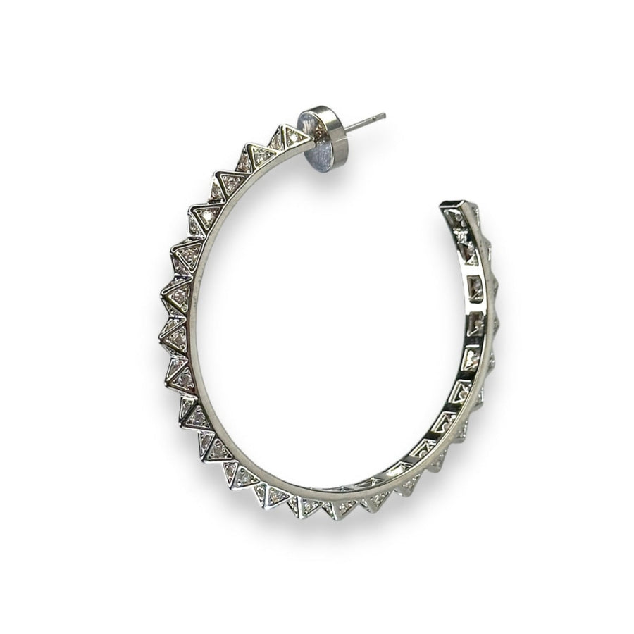 Ayla Hoop Earrings - Silver - One Size - Earrings