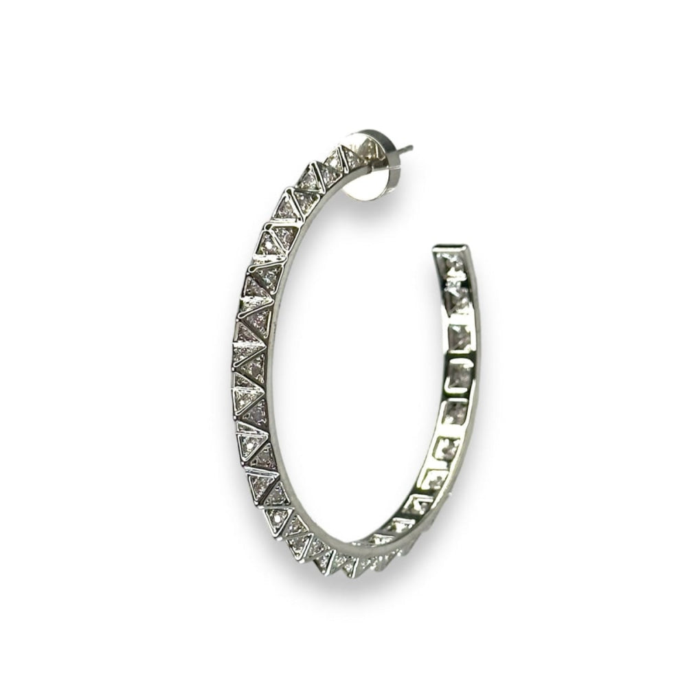 Ayla Hoop Earrings - Silver - One Size - Earrings