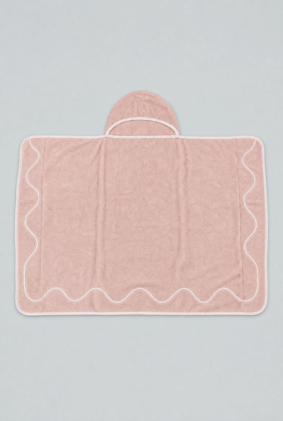 Wavy Embroidered Hooded Towel - Light Pink