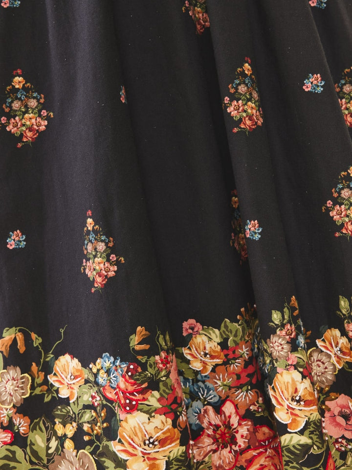 Katherine Dress - Black Victorian Floral