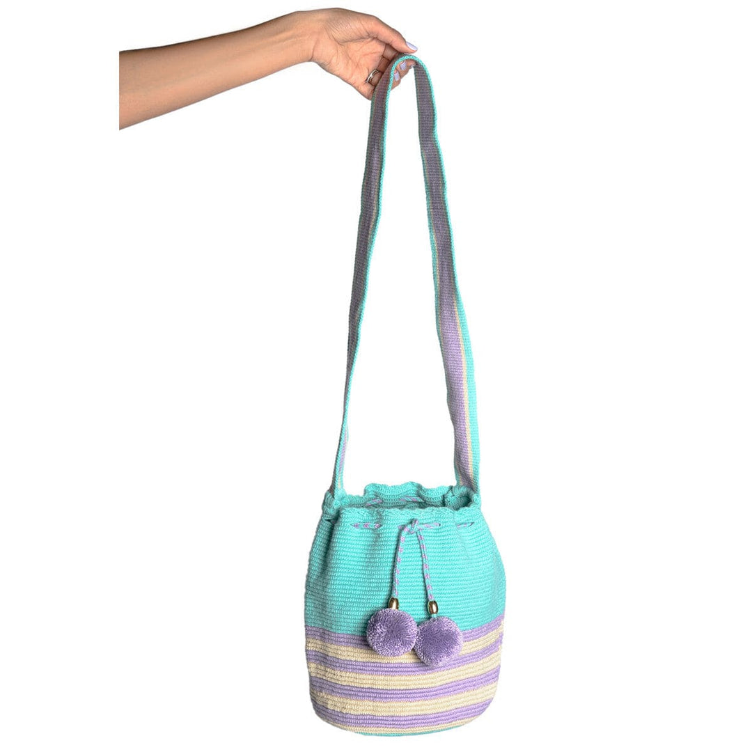 Summer Pastel Stripes Bucket Bag