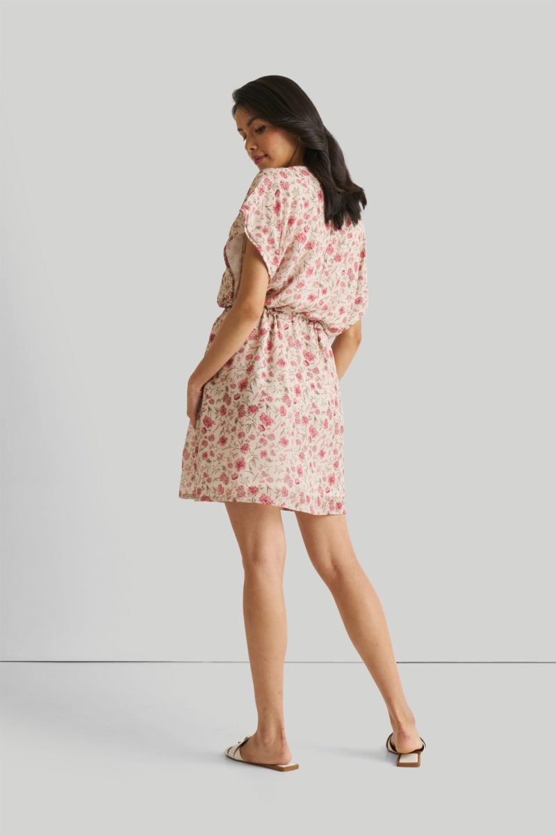 Relaxed Drawstring Dress - Petal Fusion