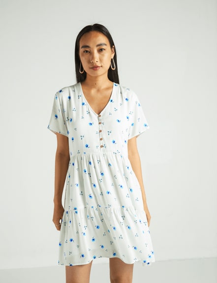 Short Tiered Dress - Ivory