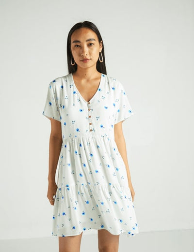 Short Tiered Dress - Ivory