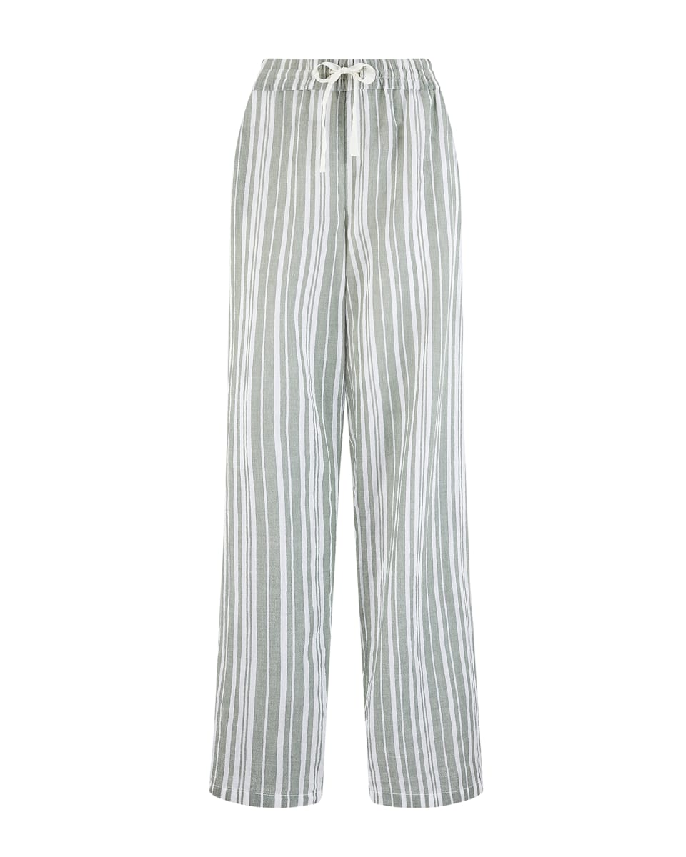 The Classic Trouser - Sage Stripe