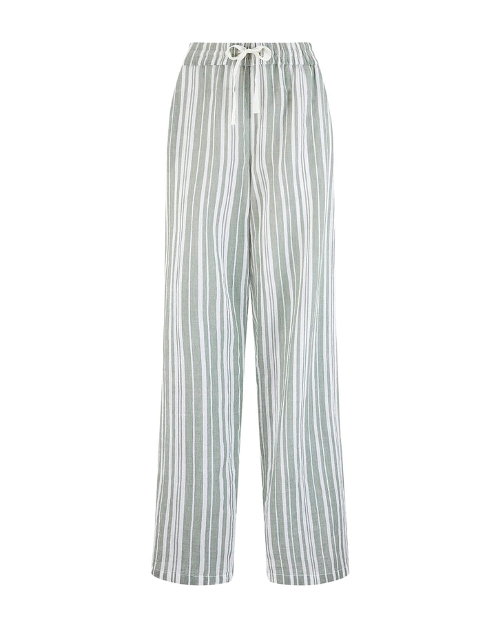 The Classic Trouser - Sage Stripe