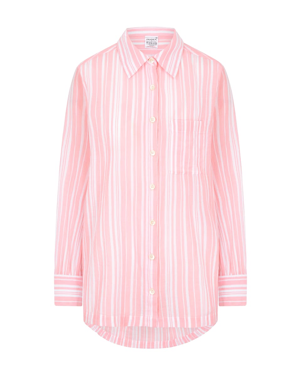 The Midi Shirt - Fondant Pink Stripe