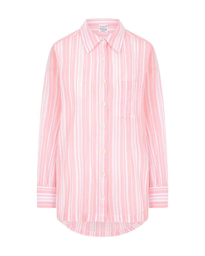 The Midi Shirt - Fondant Pink Stripe