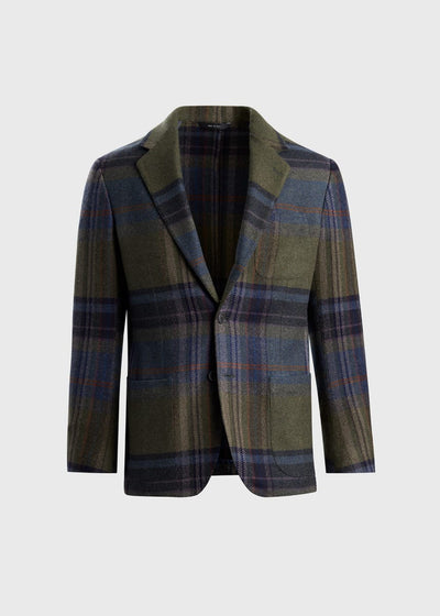 Phineas Cole Cashmere & Wool Oversize Plaid Jacket - Olive/Multi