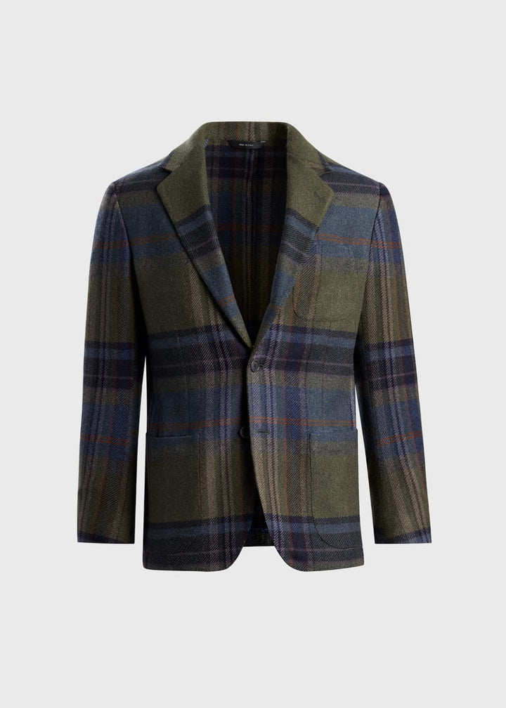 Phineas Cole Cashmere & Wool Oversize Plaid Jacket - Olive/Multi