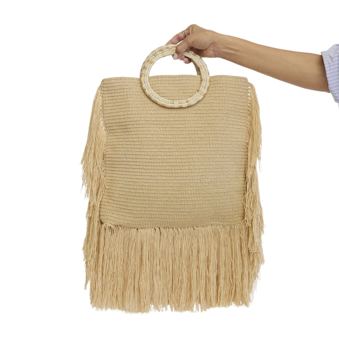 Fringe Werregue Bag - Cream