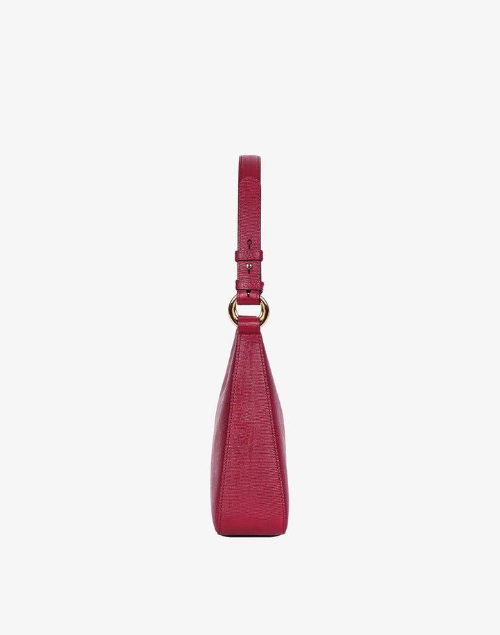 Luxe Medium Shoulder Bag - Cherry Red Lizzard