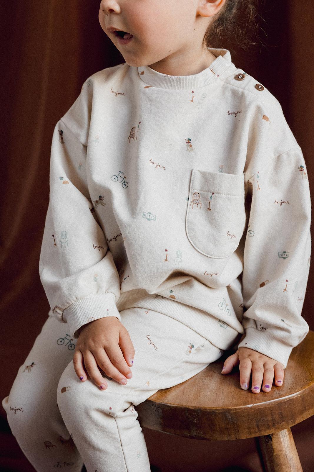 Organic Cotton Italian Fleece Sweatshirt - Paris