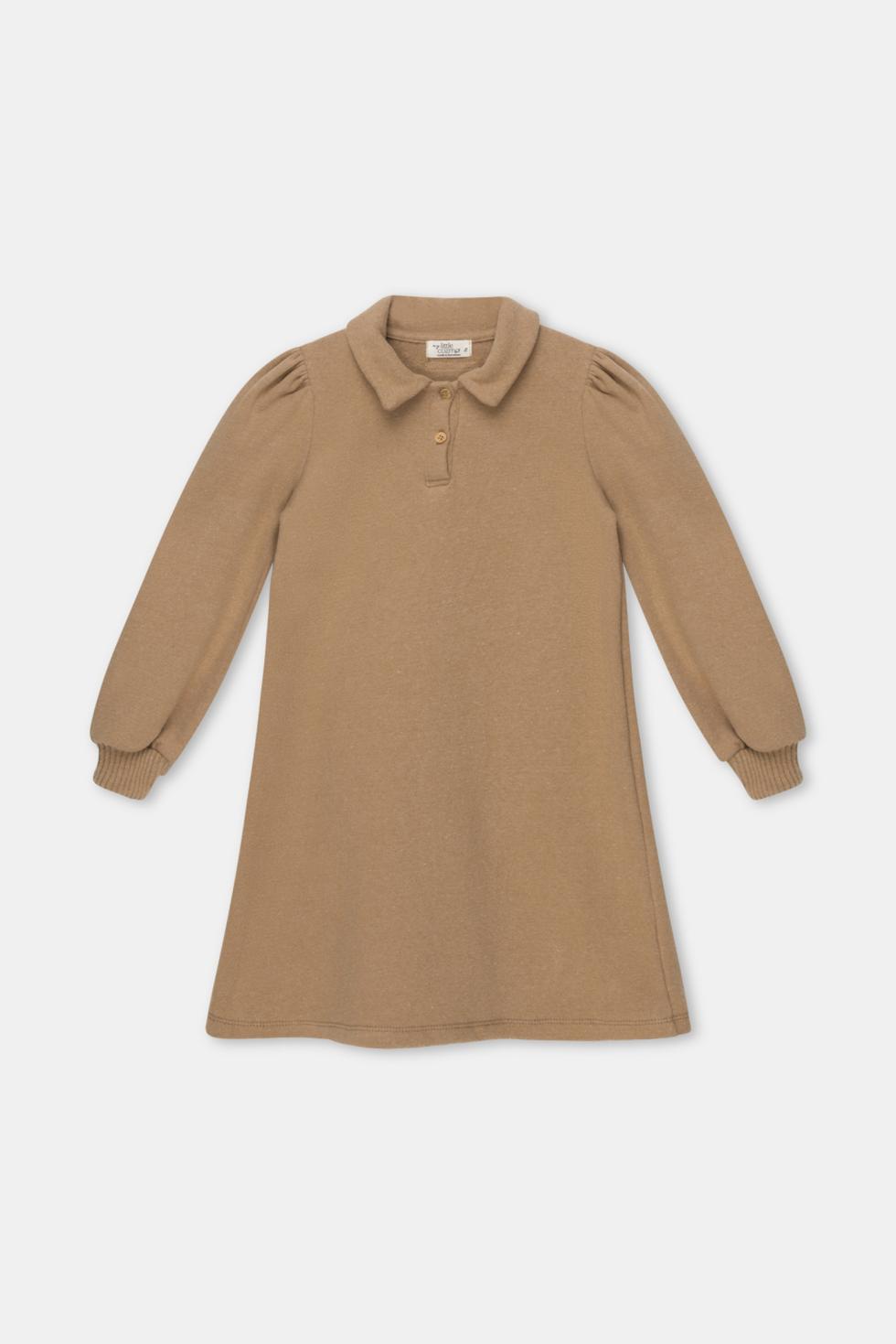 Organic knit dress - Camel