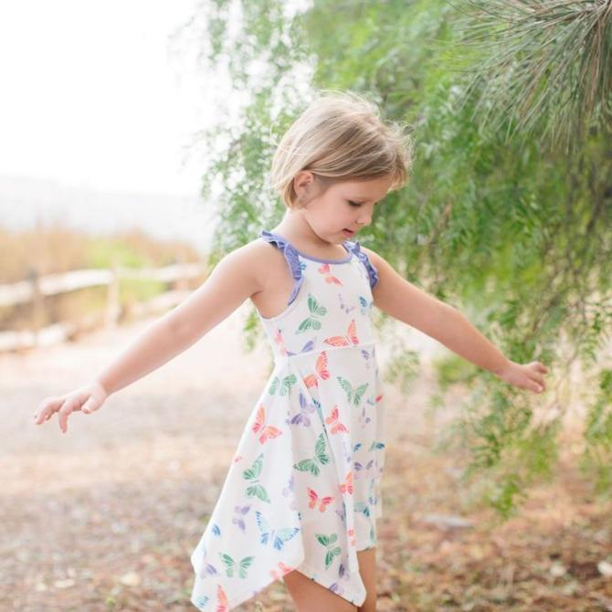 Emma's Racerback Dress - Rainbow Butterflies