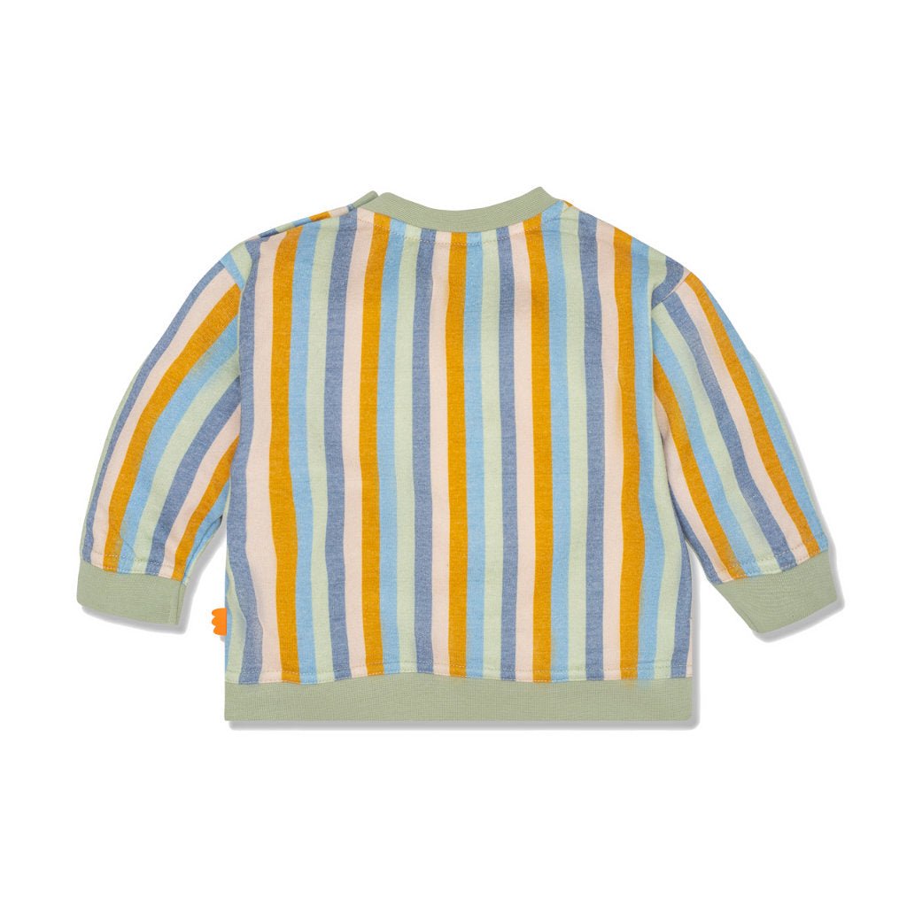 Stripes Kid Summer Sweatshirt - Light Sage/stripes