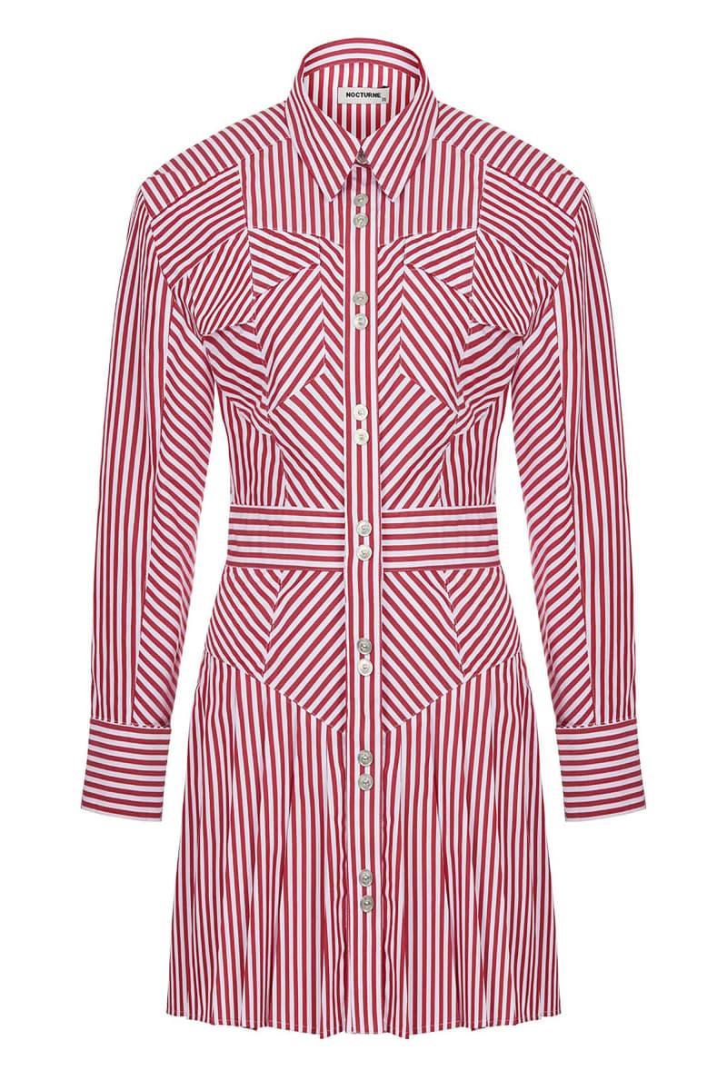 Shoulder Pad Pleated Mini Dress - Multi-Colored